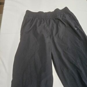 Nike One Dri-FIT Womens Joggers Black Elastic Waist Tapered Pants Size Large